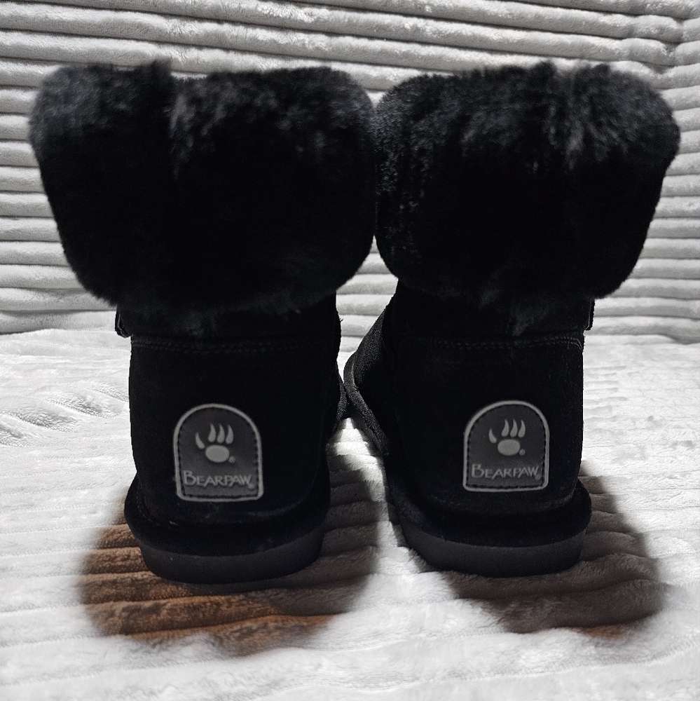 Bearpaw Black Fur Boots